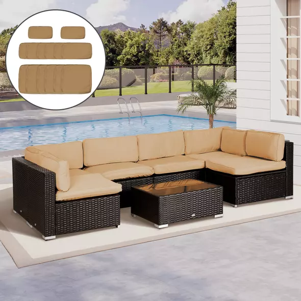 Outsunny 14 Pcs Outdoor Cushion Set - Beige - 2