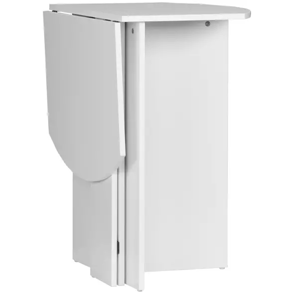 HOMCOM Four-Person Drop Leaf Dining Table - White - 1