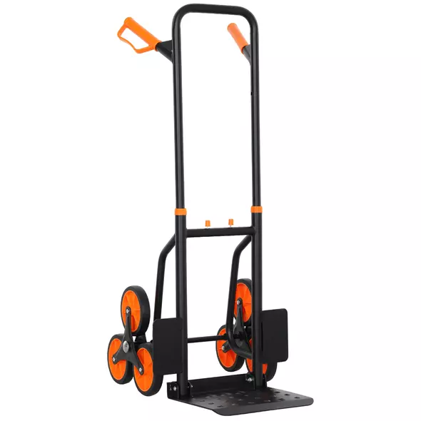 DURHAND Six-Wheel Folding  Sack Barrow Trolley - Black/Orange - 1