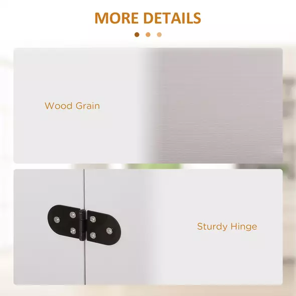 HOMCOM Four-Person Drop Leaf Dining Table - White - 6