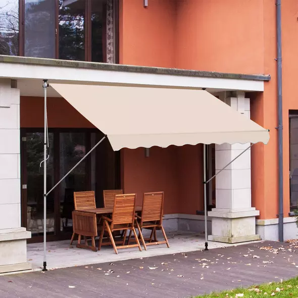 Outsunny 3x1.5m  Adjustable Outdoor Aluminium Frame Awning Beige - 2