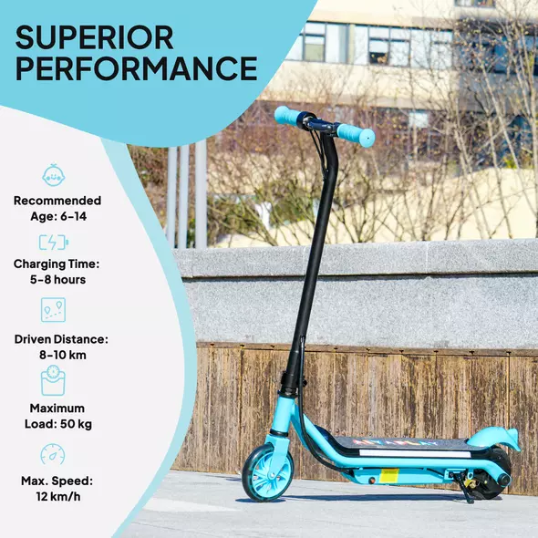 AIYAPLAY Electric Scooter for Kids Aged 6-14 Years, with Colourful Lights, Blue - 7