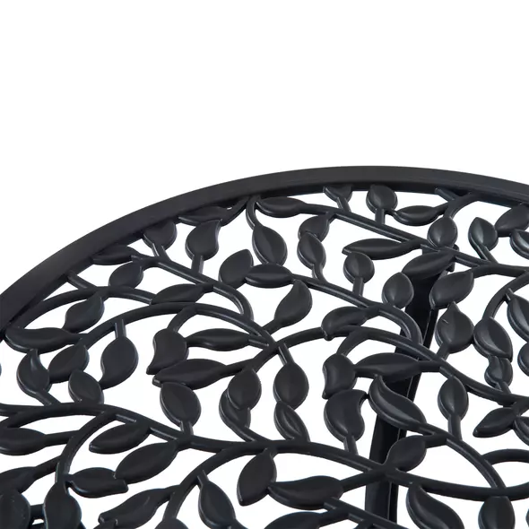 Outsunny 3 Pcs Aluminium Bistro Set Garden Furniture Dining Table Chairs Antique Outdoor Seat Patio Seater Black - 9