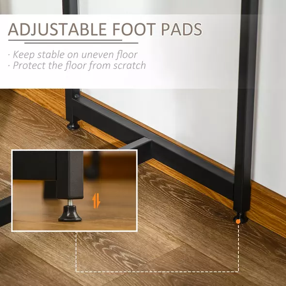 HOMCOM Industrial Bar Table Set for 2, 3 Pieces Pub Table and Bar Stools with Storage Shelf for Kitchen - 6