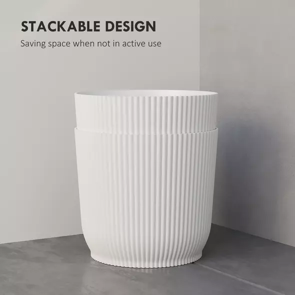 Outsunny Set of Two Ф22cm Planters - White - 5