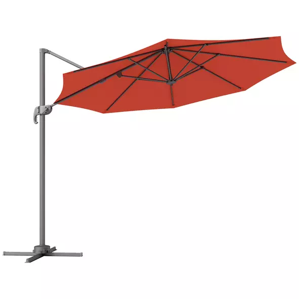 Outsunny Five-Position Overhanging Parasol - Orange - 1