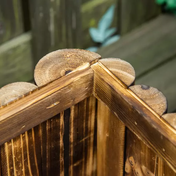 Outsunny 52L Raised Flower Bed Wooden Rectangular Planter Container Box Herb Pot Flower Pot 78L x 35W x 30H (cm) - 8