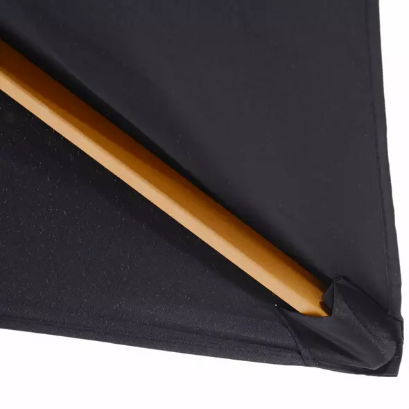 Outsunny 2 x 3m Wooden Garden Parasol Umbrella Outdoor Sun Shade Canopy, Black - 8