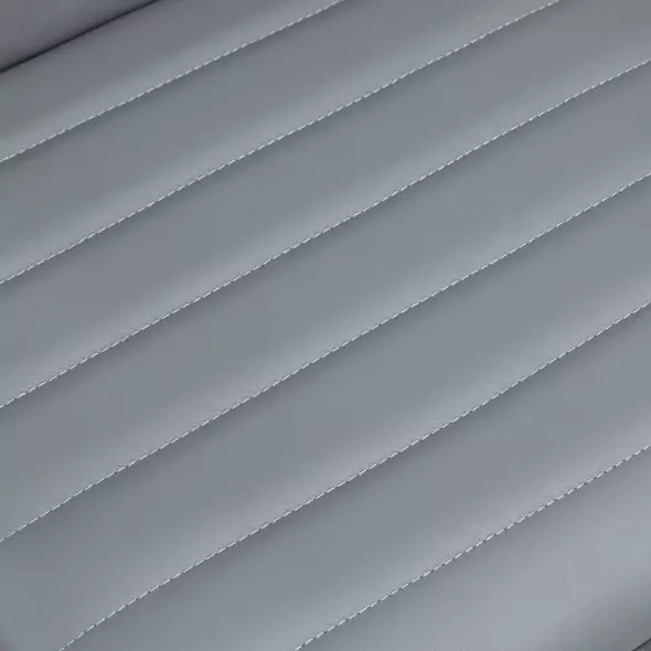 HOMCOM Armless Task Desk Chair, Swivel Office Chair with Faux Leather, Adjustable Seat Height, Chrome Base, Wheels for Home, Light Grey - 8