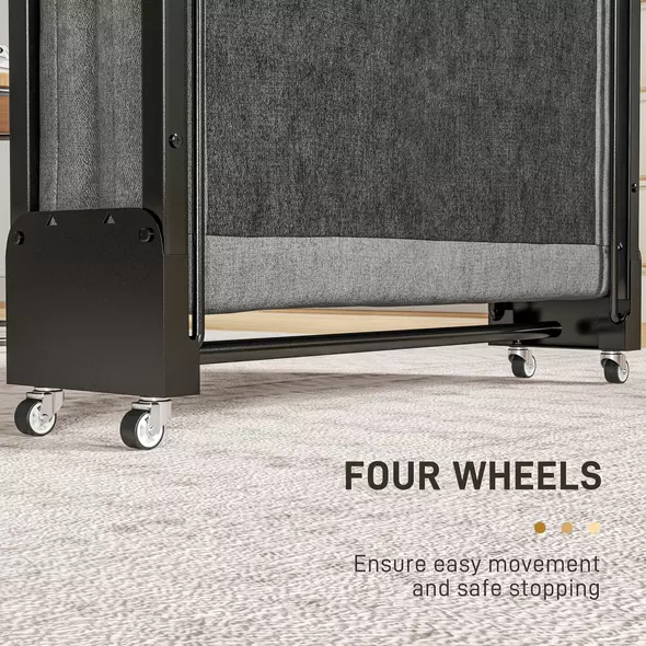 HOMCOM Single Temporary Folding Bed - Grey - 7