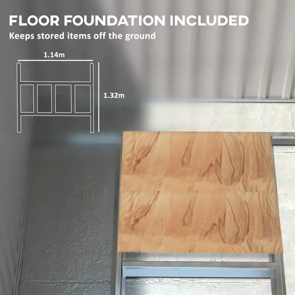 Outsunny 7 x 5ft Galvanised Metal Shed, with Sliding Door - Green - 5