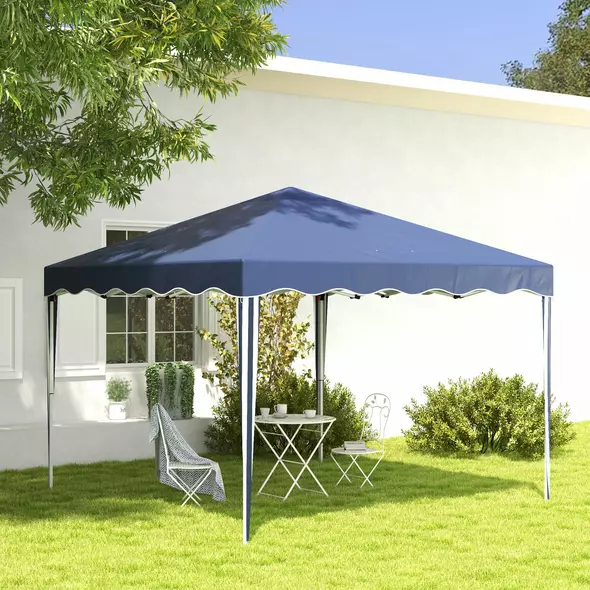 Outsunny 3 x 3cm Adjustable Height Pop-Up Gazebo, with Bag - Blue - 2