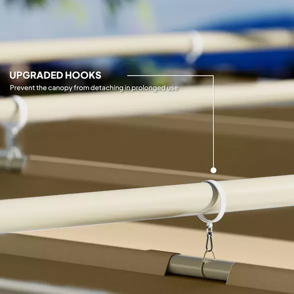 Outsunny 3 x 3m Retractable Roof Metal Pergola - Black - 5