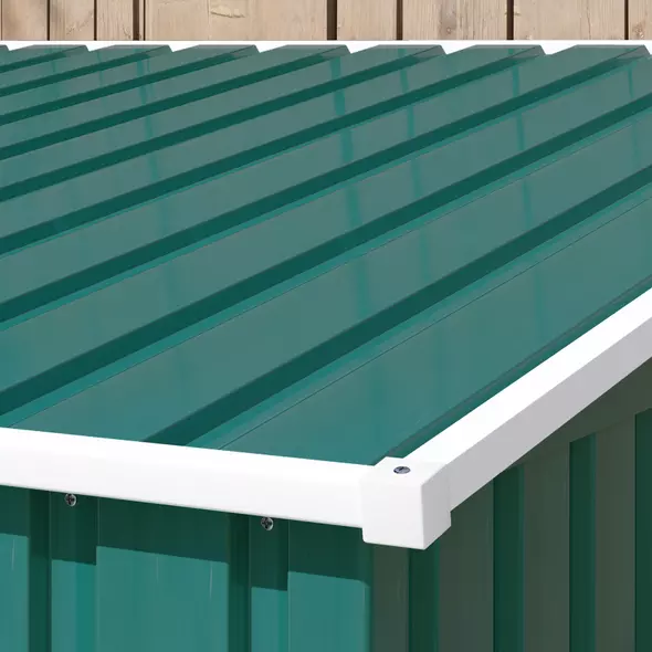 Outsunny 7 x 5ft Galvanised Metal Shed, with Sliding Door - Green - 8