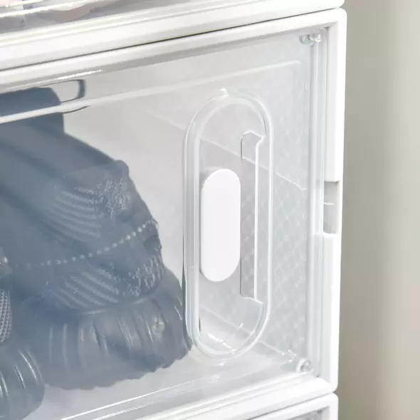 HOMCOM 8PCS Clear Shoe Box, Plastic Stackable Shoe Storage Box for UK/EU Size up to 8.5/43 with Magnetic Door for Women/Men, 25 x 35 x 19cm - 9