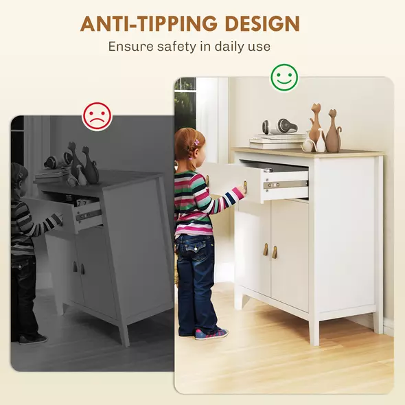 HOMCOM Farmhouse Style Sideboard - White - 7