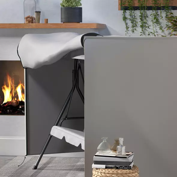 Outsunny 205 x 124cm Three-Seater Swing Chair Protective Cover Grey - 7