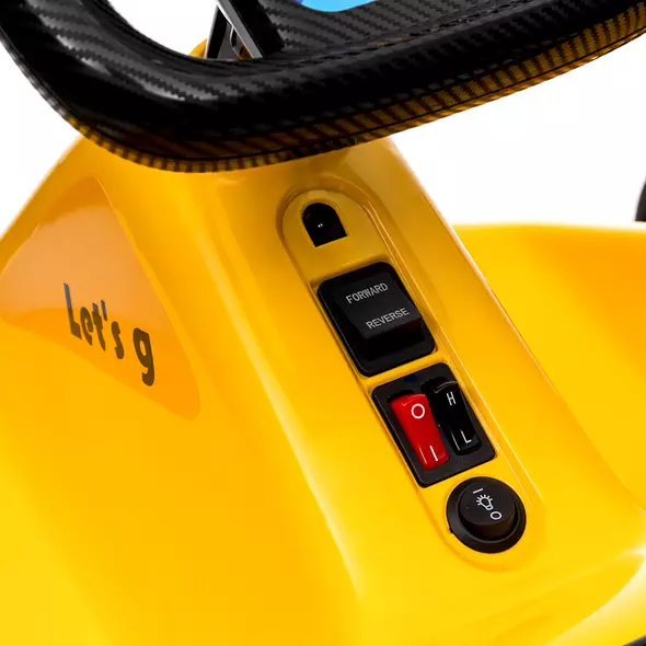 AIYAPLAY 6V Electric Go Kart for Kids with Music, Light, Horn, for 3-5 Years, Yellow - 9