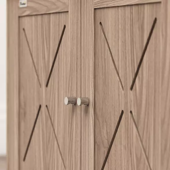 PawHut Cat Litter Box Enclosure with Double Doors and Side Entrance, Non-Slip Pads for Living Room, Walnut Brown - 9