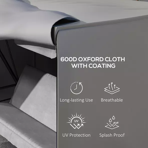 Outsunny 205 x 124cm Three-Seater Swing Chair Protective Cover Grey - 4