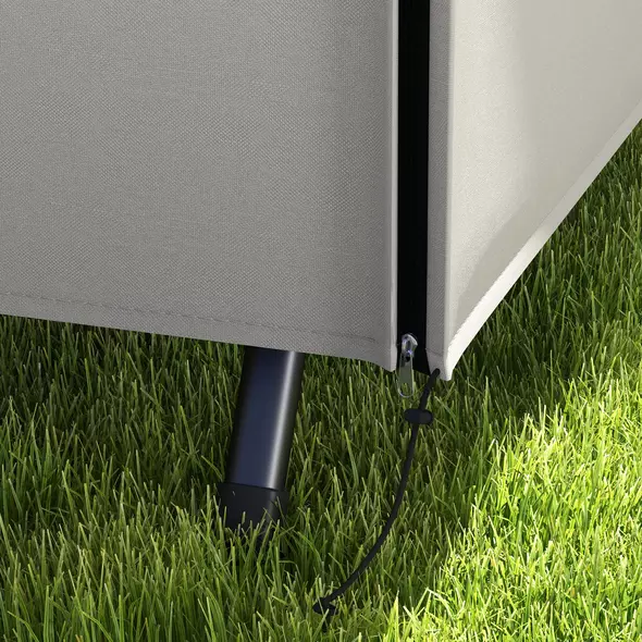 Outsunny 205 x 124cm Three-Seater Swing Chair Protective Cover Grey - 9