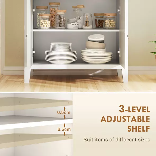 HOMCOM Farmhouse Style Sideboard - White - 5