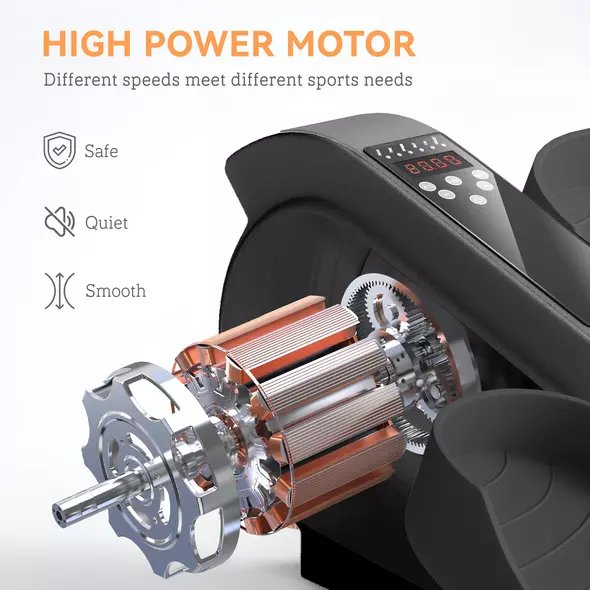 SPORTNOW Under Desk Elliptical Machine, Seated Pedal Exerciser, Mini Electric Elliptical Machine for Seniors with LCD Monitor, Remote Control and 10 Adjustable Speed, Quiet & Portable, Black - 8