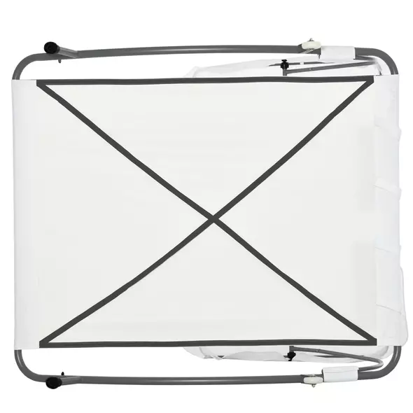 Outsunny Double Sun Lounger with Adjustable Detachable Canopy, Portable Garden Daybed for 2 with Wheels, Outdoor Sunbed Hammock with 2 Pillows, 220 KG Max. Load, White - 8