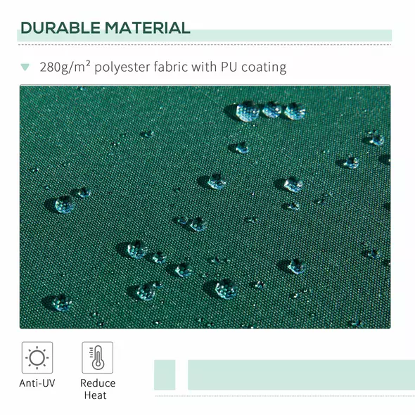 Outsunny Awning Canopy Manual Retractable Porch Sun Shade Shelter 3 x 2m Green - 4