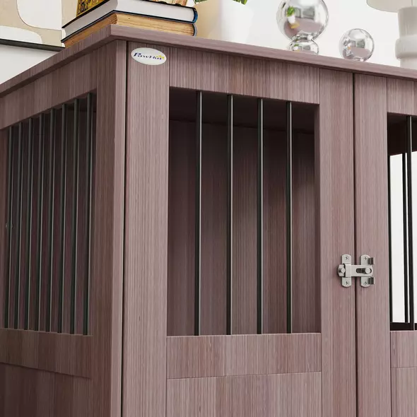 PawHut Dog Crate Table for Medium and Large Dogs with Magnetic Door for Indoor Use, 85 x 55 x 75 cm, Purple - 9