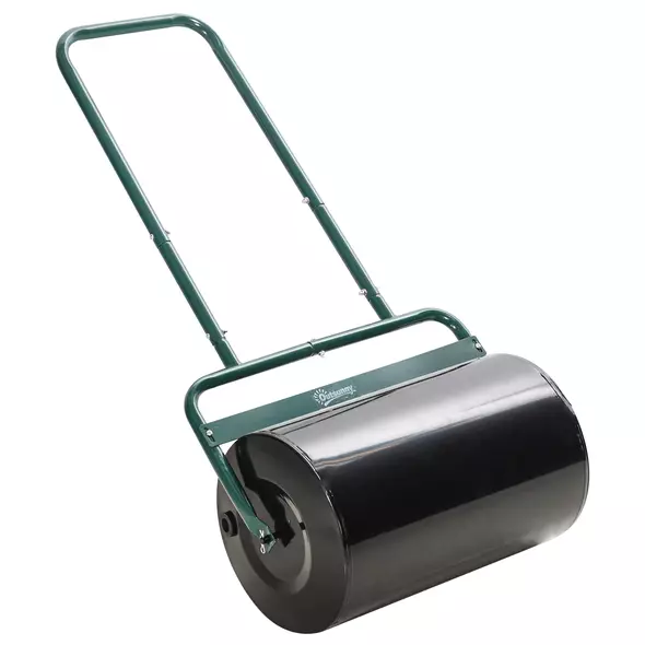 Outsunny 38L Fillable Cylinder Steel Lawn Roller - Dark Green - 1