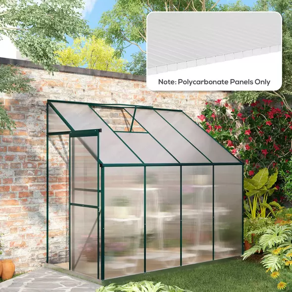 Outsunny 14 Pieces Polycarbonate Sheets, 121 x 61 x 0.4cm Twin-Wall Plastic Roofing Sheets, 10m² Replacement Greenhouse Panels, Waterproof and UV Protection, Clear - 2