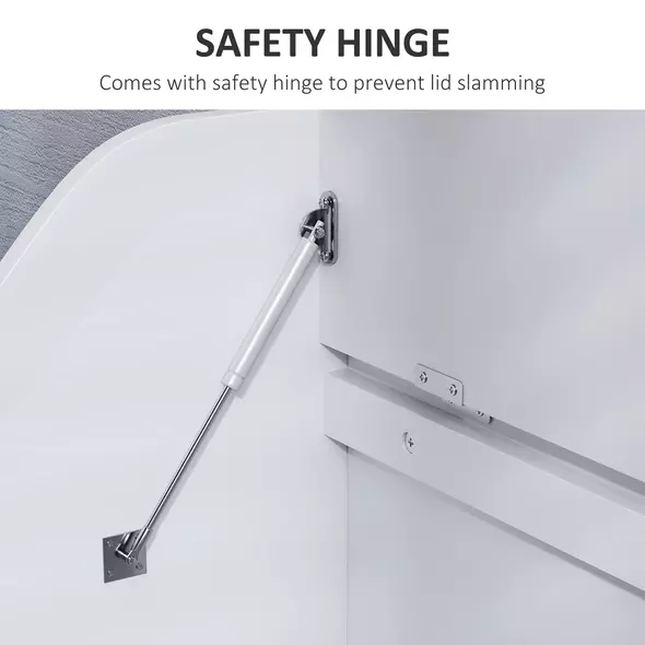 HOMCOM 61L Home Storage Chest - White - 5