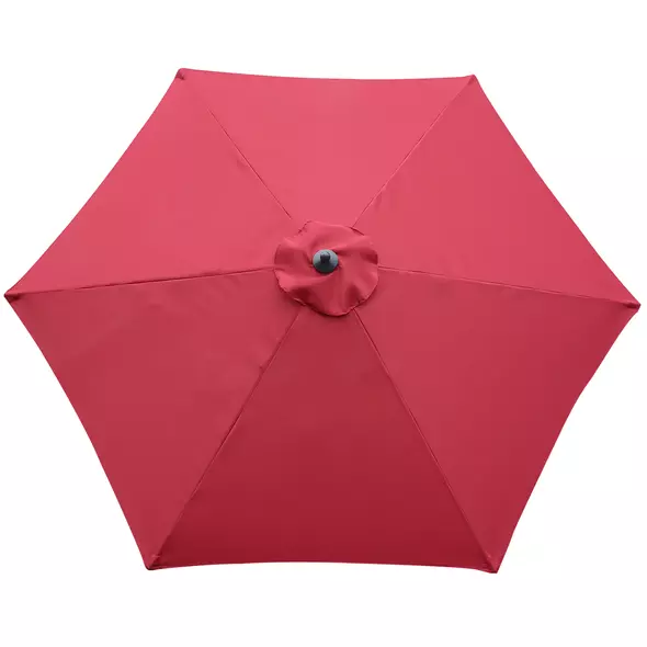 Outsunny 2.8m Garden Parasol Umbrella, Round Outdoor Market Table Umbrella Sun Shade Canopy, Wine Red - 7