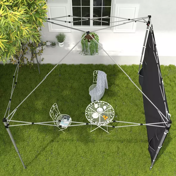 Outsunny 195 x 295cm Replacement Gazebo Sidewall - Black - 9