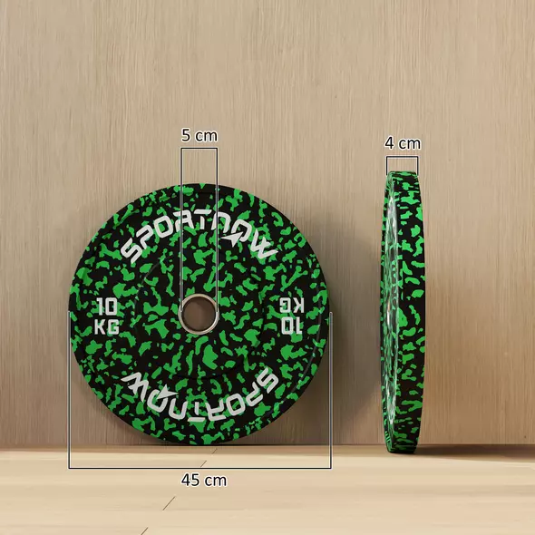 SPORTNOW Olympic Weight Plates with 5cm Holes, for Weight Lifting, 2 x 10kg - 3