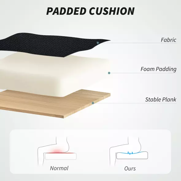 HOMCOM Draughtsman Chair, Mesh Drafting Chair, Ergonomic Office Chair with Lumbar Support, Adjustable Foot Ring, Black - 7