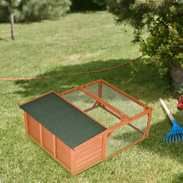PawHut Guinea Pigs Hutches Off-ground Small Animal Guinea Pig House 125.5 x 100 x 49cm - 9