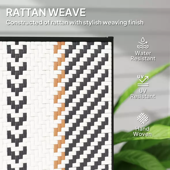 Outsunny Set of Two Rattan Reclining Garden Chairs - Multicolour - 6