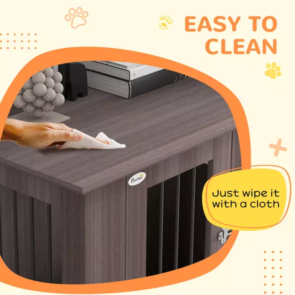 PawHut Dog Crate Table for Medium and Large Dogs with Magnetic Door for Indoor Use, 95 x 55 x 75 cm, Purple - 8