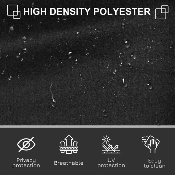 Outsunny Retractable Sun Side Awning Screen Fence Patio Garden Wall Balcony Screening Panel Outdoor Blind Privacy Divider (3x1.6M, Black) - 7