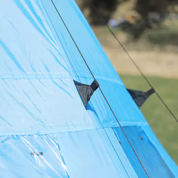 Outsunny 6 Men Tipi Tent with Carry Bag - Blue - 9