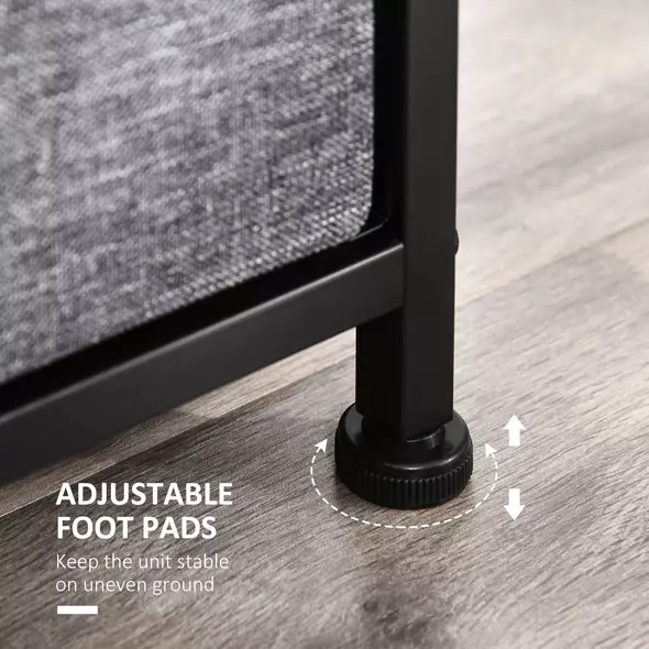 HOMCOM Chest of Drawers with 8 Foldable Drawers, 3-Tier Fabric Bedroom Dresser, Clothes Storage Unit for Bedroom Living Room, Dark Grey - 7