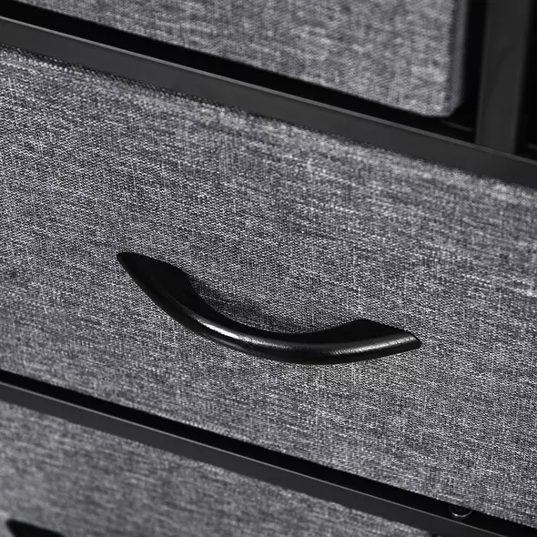 HOMCOM Chest of Drawers with 8 Foldable Drawers, 3-Tier Fabric Bedroom Dresser, Clothes Storage Unit for Bedroom Living Room, Dark Grey - 9