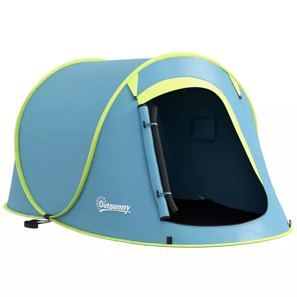 Outsunny Two-Man Pop-Up Dome Tent, with Accessories - Blue - 1