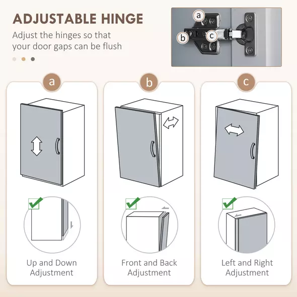 HOMCOM Freestanding Kitchen Cupboard, 4-Door Storage Cabinet with Adjustable Shelves, Modern Kitchen Pantry for Dining Room, 170cm, Grey - 8