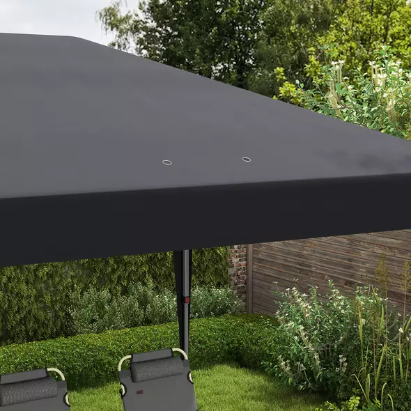 Outsunny Pop Up Gazebo 3 x 6m, Foldable Canopy Tent, Height Adjustable Wedding Awning Canopy w/ Carrying Bag, Black - 9
