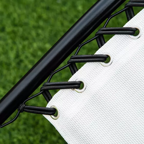 Outsunny Zero Gravity Garden Folding Patio Sun Lounger w/Cup Holder & Canopy Shade White - 8