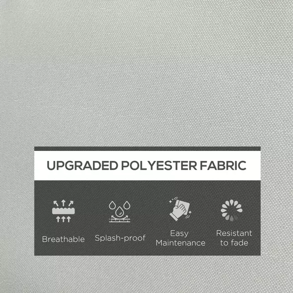 Outsunny 2 Seater Back and Seat Cushion Pillows Replacement, Patio Chair Cushions Set for Indoor Outdoor, Light Grey - 4