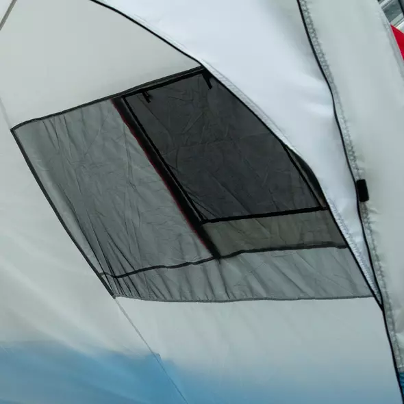 Outsunny 6-8 Person Tunnel Tent, Camping Tent with Bedroom, Living Room, Sewn-in Floor, 3 Doors and Carry Bag, 2000mm Water Column for Fishing, Hiking, Sports, and Traveling, Blue - 9